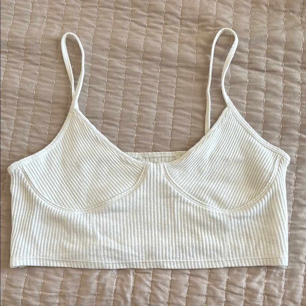Pacsun White Ribbed Crop Top